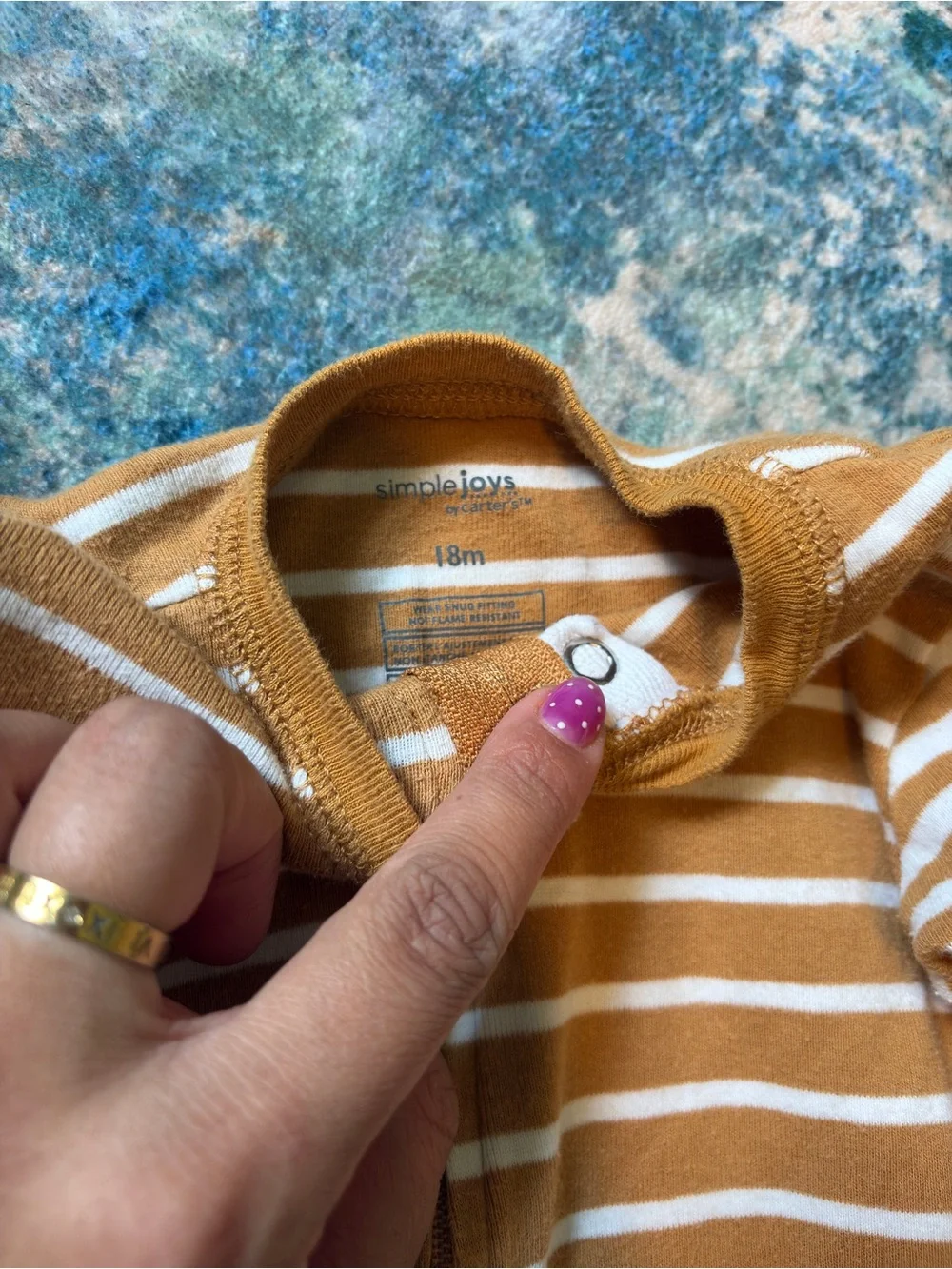 Simple Joys Carters Kids Striped Zip & Grey Lion Pajama Footie Sleeper
